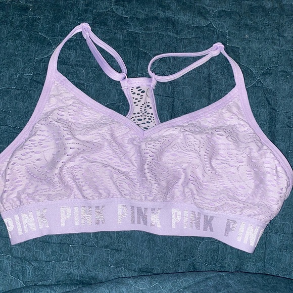 PINK Victoria's Secret Other - Victoria’s Secret Pink Sport juniors Lavender racer back wire free bra sz small
